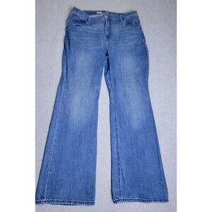 Old Navy Jeans Womens 16 35x31 Flare Medium Blue High Stretch Boho Hippie Grunge